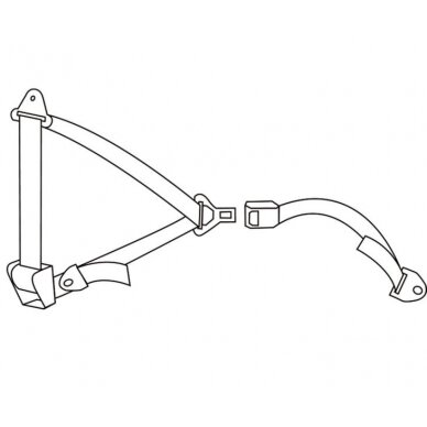3 taškų automatinis saugos diržas 400 cm 2