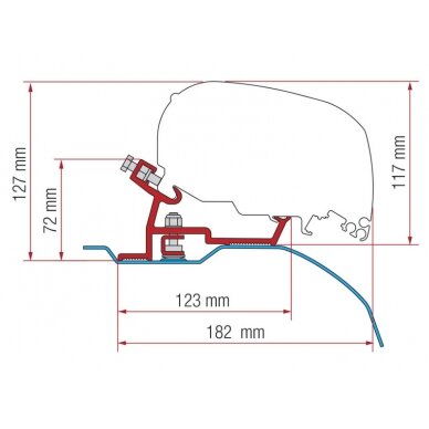 Adapterio komplektas F80/ F65 Fiat Ducato / Citroen Jumper, Peugeot Boxer H2 nuo 2006m.