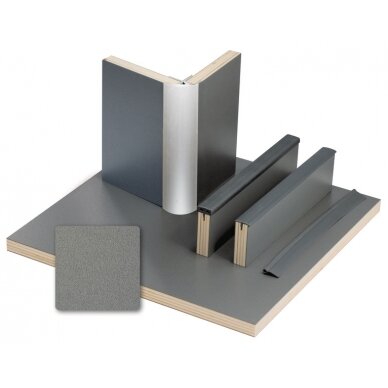 Baldų plokštė antracitinis metalas - HPL laminatas