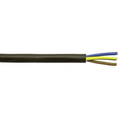 Elektros kabelis H05VV-F 10 m juodas 1,5 mm²