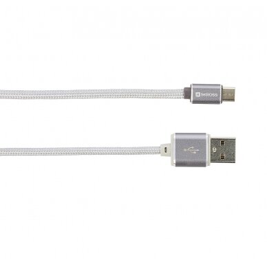 Įkrovimo kabelis USB prie Micro USB Steel Line