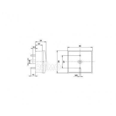 LED mirksi lemputė 12V, 5W IP67 500 mm laidas skaidrus 1