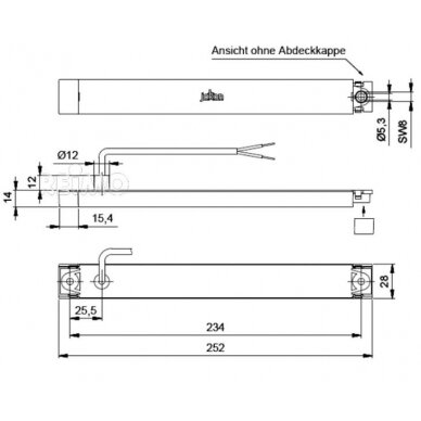 LED pagalbinė stabdžių lemputė raudona, 9-32V, 3W W IP67, 500mm laidas 1