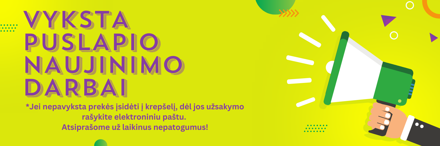 Puslapio naujinimo darbai