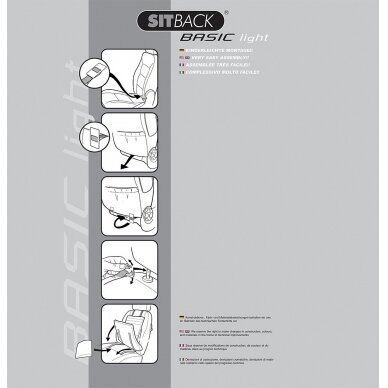 Sėdynės užvalkalas Basic šviesiai juodas/pilkas 3