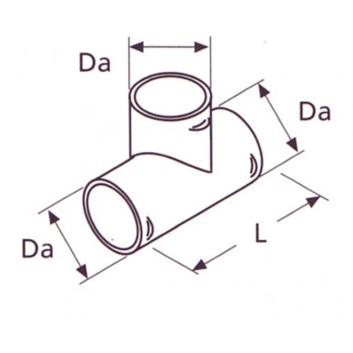 T formos dalis vamzdžių sujungimui 90mm