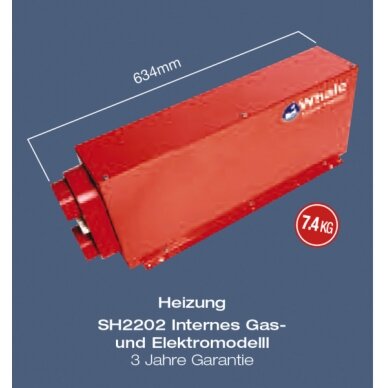 Webasto įmontuojamas dujinis/elektrinis šildytuvas 12V 2KW